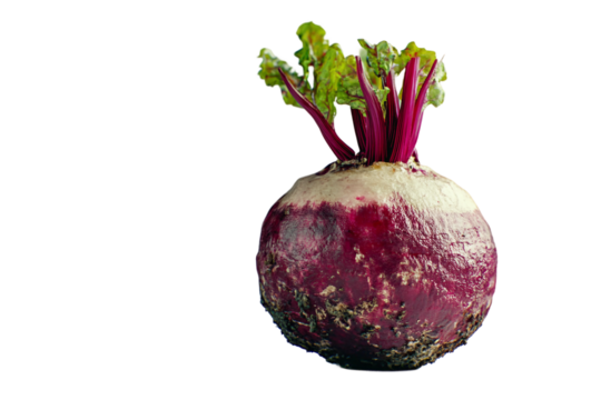 Nutritional beetroot benefits isolated on transparent background