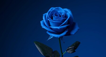 青い背景に青い薔薇