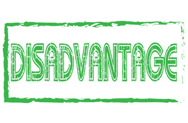  Grunge blue disadvantage word square rubber seal stamp on white background