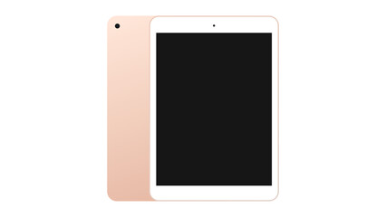 Modern black tablet computer with blank horizontal screen isolated on white background. vector