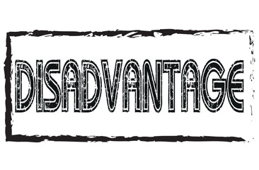  Grunge blue disadvantage word square rubber seal stamp on white background