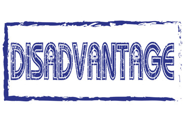  Grunge blue disadvantage word square rubber seal stamp on white background
