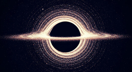 Dramatic cosmic black hole with swirling stardust evokes mystery, wonder, and scientific discovery, perfect for astronomy or physics concepts