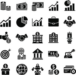 Naklejka premium Financial and business icons representing growth and investment