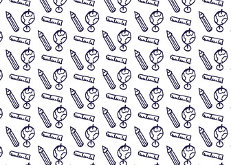 Sketch pattern with icons for studying