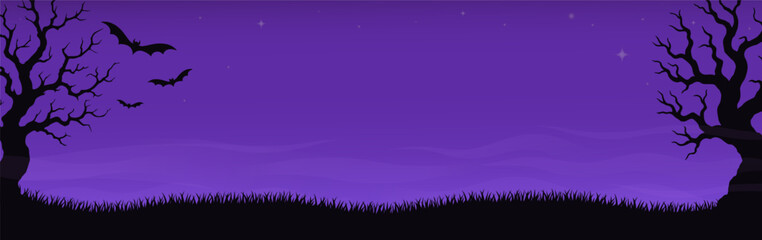 Purple Halloween Forest Landscape