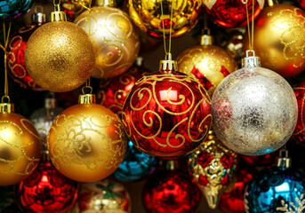 Beautiful Christmas card with christmas balls