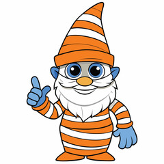 Garden Gnome Cartoon Mascot Character With Thumbs Up
