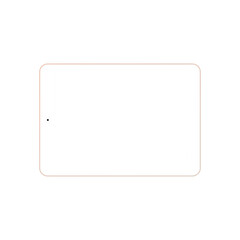 Modern black tablet computer with blank horizontal screen isolated on white background. PNG.