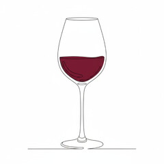 A simple line drawing of a glass of red wine