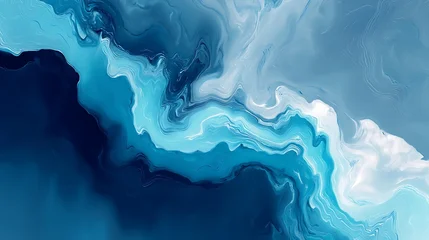 Handdoek met foto Kristal Abstract Blue Fluid Art Pattern in Cool Tones for Modern Decor and Creative Projects  © novalindo