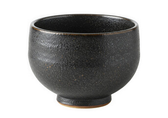 Rustic black ceramic cup with textured surface