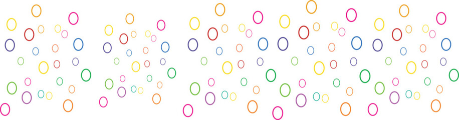 Scattered Pattern of Colorful Hexagonal Outlines & Dots - Abstract Design, Modern Graphics, Technology, Science, Geometric Background, White.