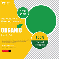 Organic Agriculture Farm Advertisement Social Media Template Design