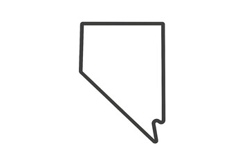 Nevada State Outline: A minimalist representation of the state of Nevada, showcasing its distinct shape with clean lines.