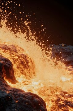 fowing lava