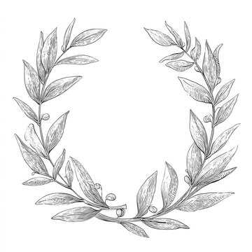 Monochrome laurel wreath