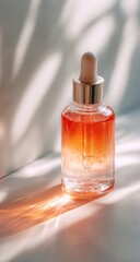 Naklejka premium Amber serum bottle in sunlight