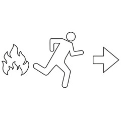 fire and emergency door icons, escape