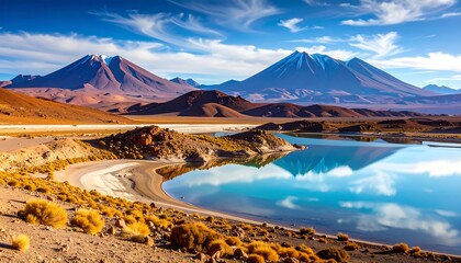 Stunning Andean landscape with a tranquil lake