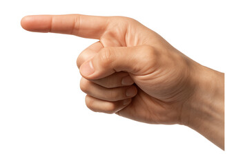Hand pointing finger for direction sign.