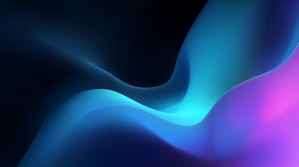 Abstract Blue and Purple Fluid Wave Pattern on Dark Background