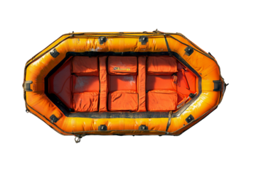 Life raft with visible compartments illustration isolated on transparent background