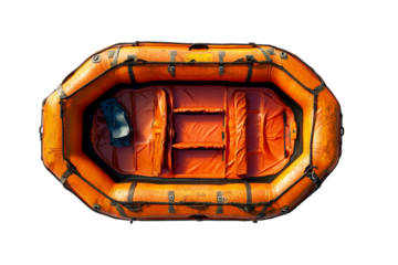 Emergency raft closeup isolated on transparent background