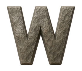 Textured letter W illustration.