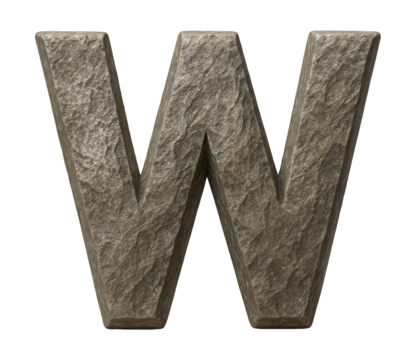 Textured letter W illustration.