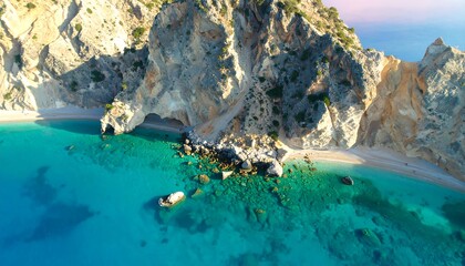 Stunning coastal scenery, turquoise water, and rocky cliffs