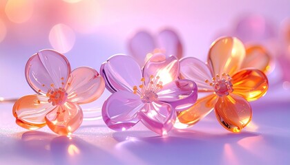 Delicate, translucent flowers in soft light