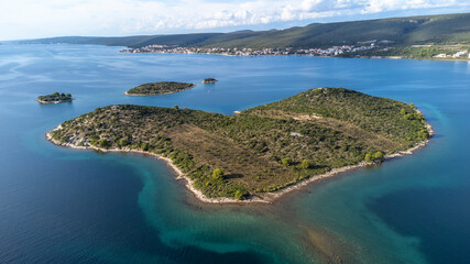 Galešnjak (also called Island of Love, Lover's Island, Love Island) is located in the Pašman Canal of the Adriatic, between the islands of Pašman and the town of Turanj on mainland Croatia