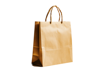 Modern eco-friendly paper bag isolated on transparent background