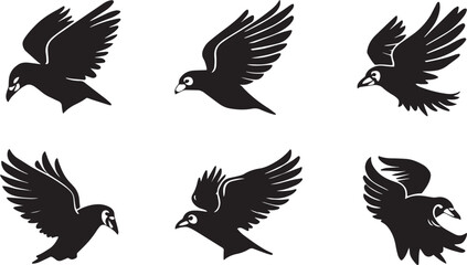 birds shape   vector set