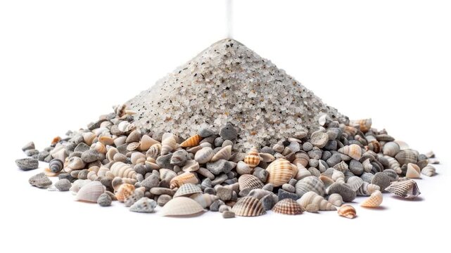 A collection of sea shells arranged on a white surface, great for beach or ocean themed designs