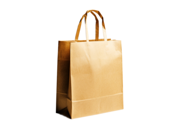 Trendy reusable paper bag illustration isolated on transparent background