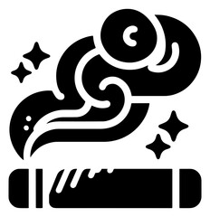 Mystical wand emitting swirling smoke and sparkles, invoking magic, mystery and enchantment