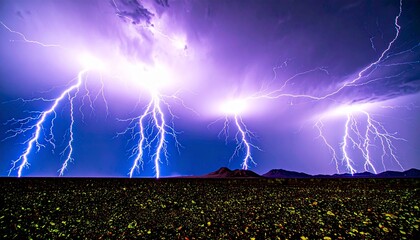 Lightning dances across the sky in wild abandon.  