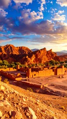 Stunning desert landscape at sunrise