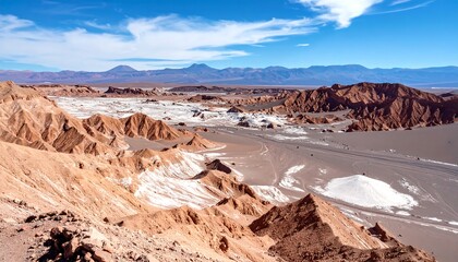 Stunning desert landscape with arid peaks and valleys