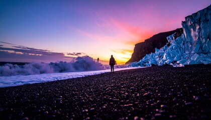 The cold ocean embraces the ice with fierce passion.  