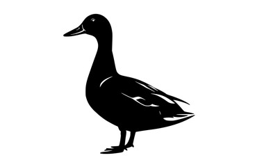 a black silhouette of a duck standing on a transparent backgroundbeak, bird, black, duck, illustration, profile, stand 