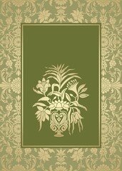 wedding card design, paisley floral pattern , India	