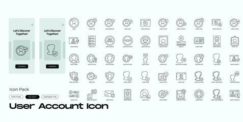 User Account Icon Set | Vector Symbols for user, account, profile, avatar, and login
