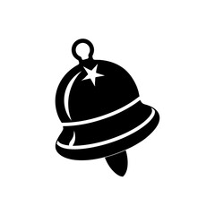 a minimalist vector silhouette of a jingle bell 