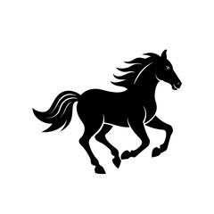 a minimalist vector silhouette of a horse gallopin