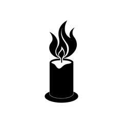 a simple vector silhouette of a holiday candle fla