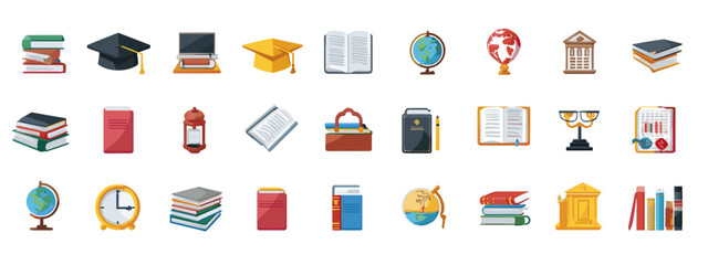 Collection of educational icons and symbols