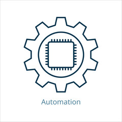 Automation icon vector illustration, simple line element Automation with editable stroke, Automation simple icon, Automation icon line style vector image